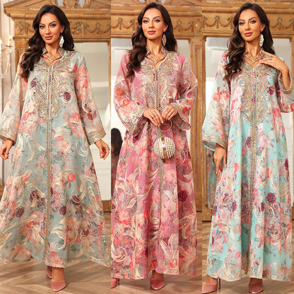 Embroidered Pullover Long Dress