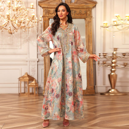 Embroidered Pullover Long Dress