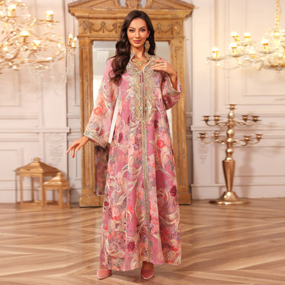 Embroidered Pullover Long Dress