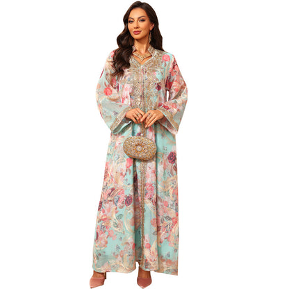 Embroidered Pullover Long Dress
