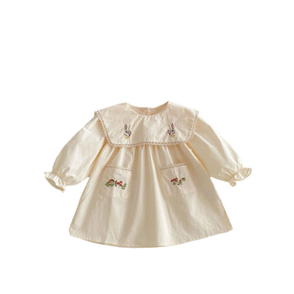 Embroidered Rabbit Childrens Dress