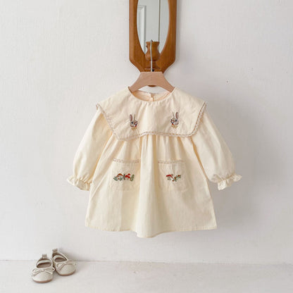 Embroidered Rabbit Childrens Dress