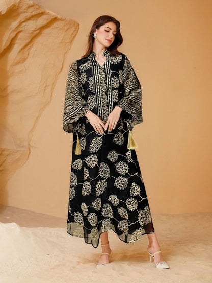 Embroidered sequin robe