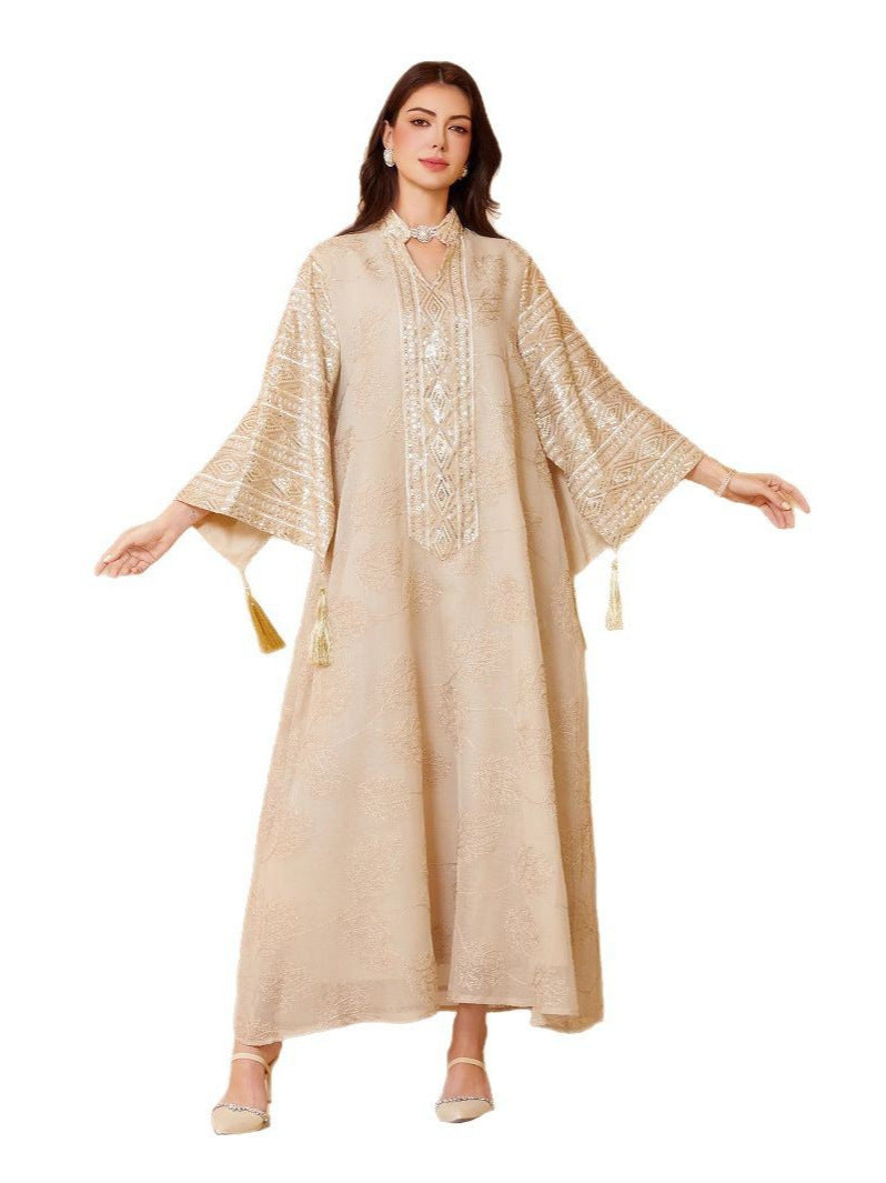 Embroidered sequin robe