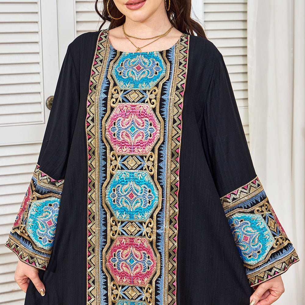 Embroidered sequin robe