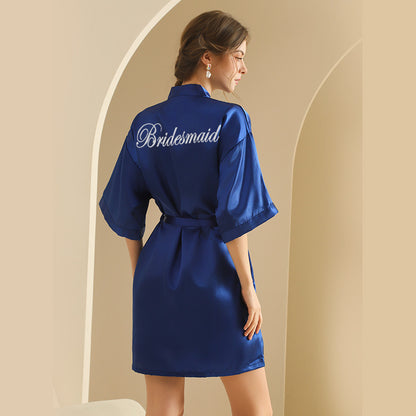 Embroidered Silk Bridal Sleep Gown