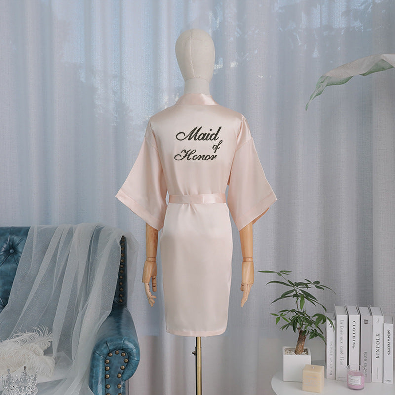 Embroidered Silk Bridal Sleep Gown