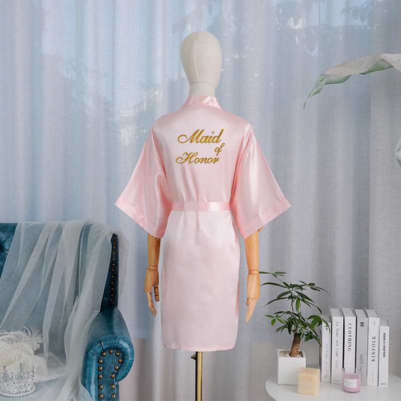 Embroidered Silk Bridal Sleep Gown