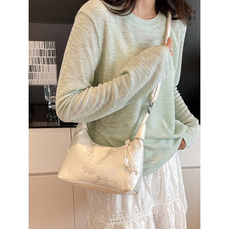 Embroidered small crossbody bag