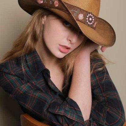Embroidered Straw Sun Hat