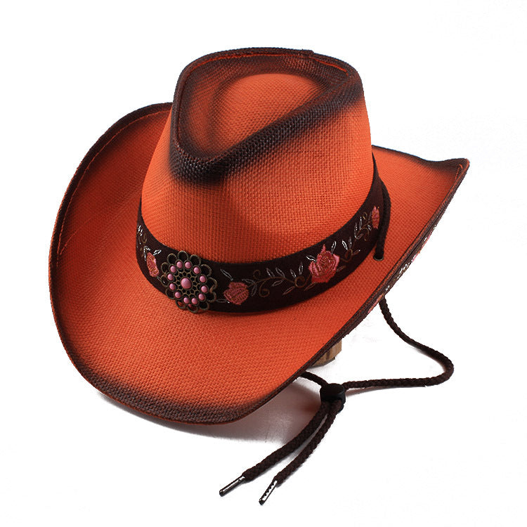 Embroidered Straw Sun Hat