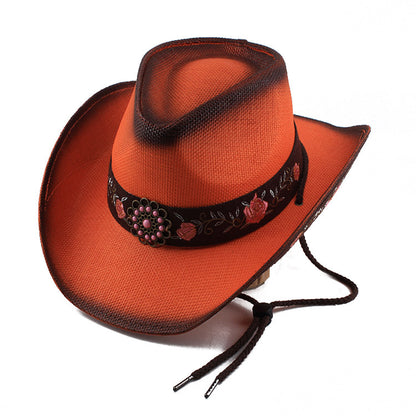Embroidered Straw Sun Hat