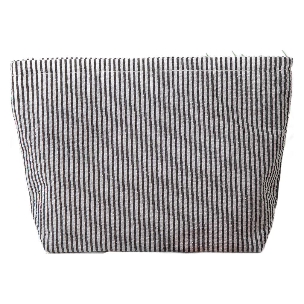 Embroidered Striped Toiletry Bag