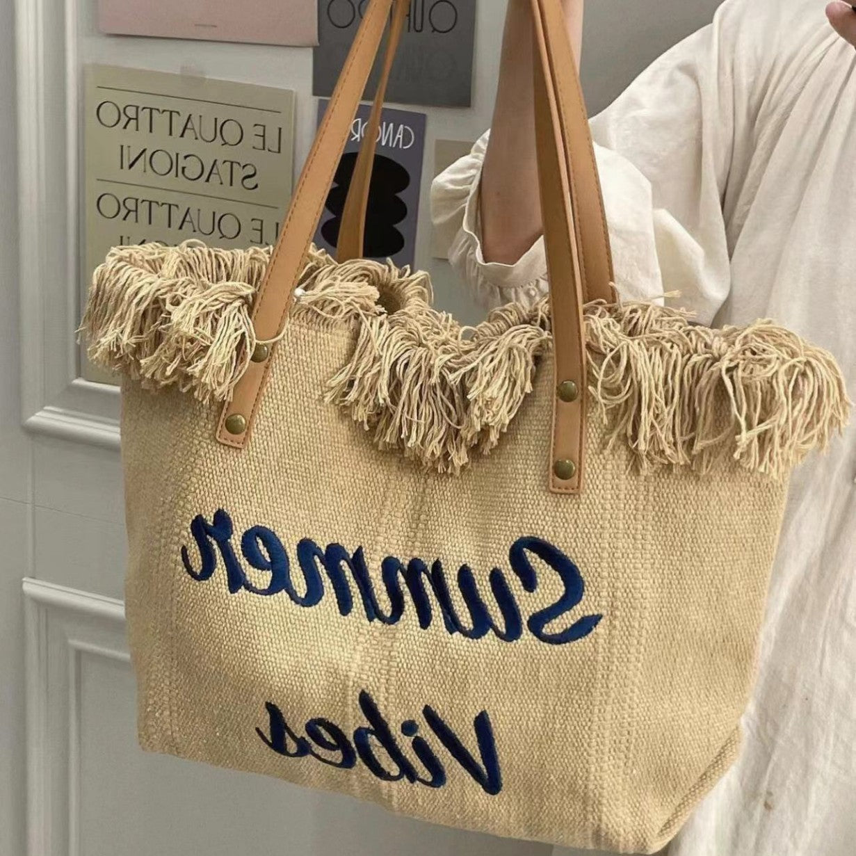 Embroidered Tote Bag