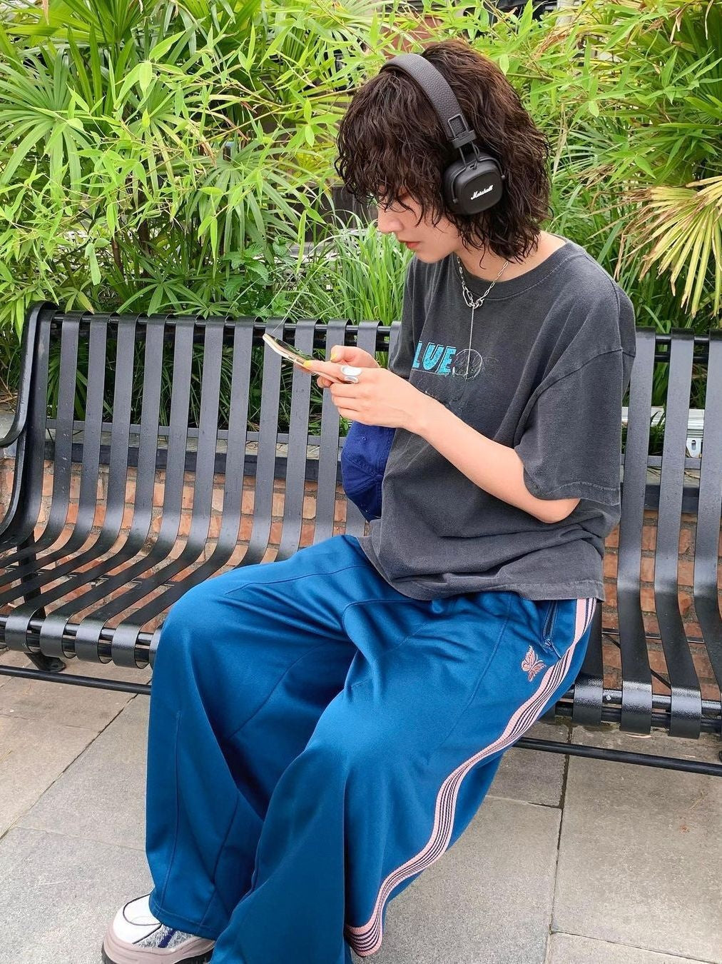 embroidered track pants