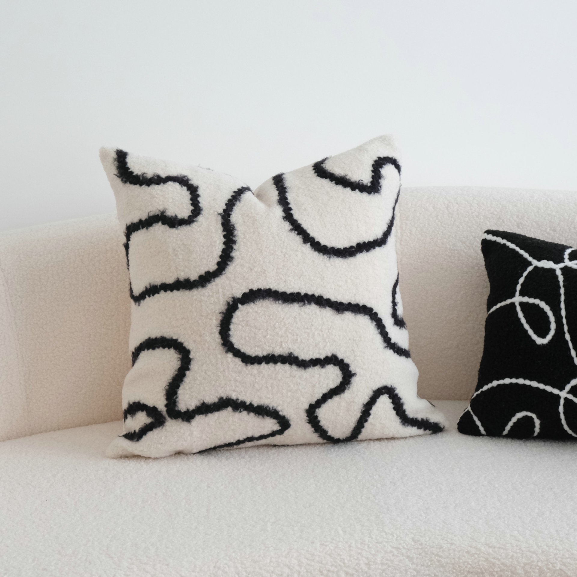Embroidered Velvet Geometric Pillow Covers