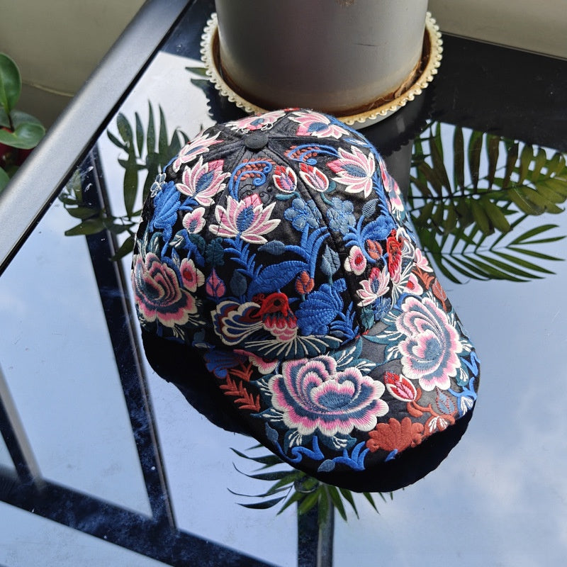 Embroidered Wide Brim Baseball Cap