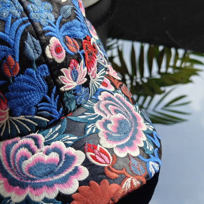 Embroidered Wide Brim Baseball Cap