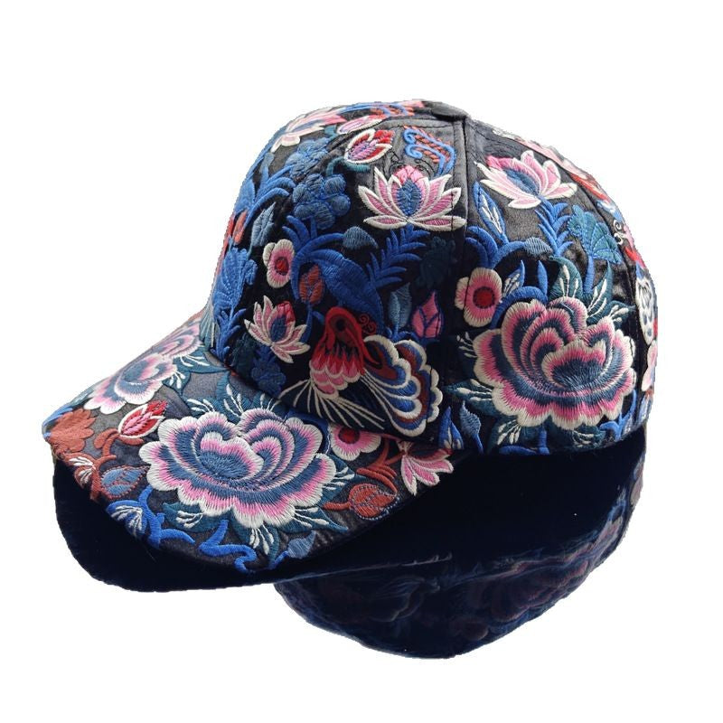 Embroidered Wide Brim Baseball Cap