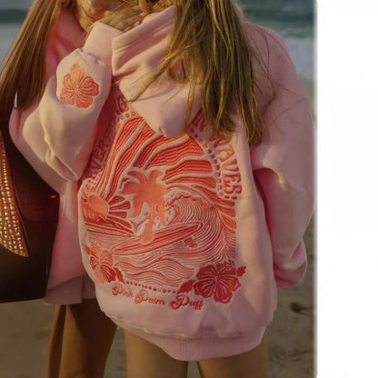 Embroidered Womens Hooded Sweatshirt
