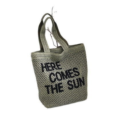 Embroidered Woven Shoulder Bag