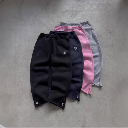 Embroidered Zipper Sweatpants