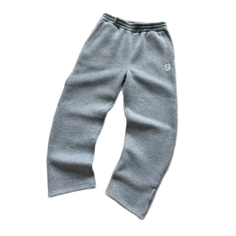 Embroidered Zipper Sweatpants
