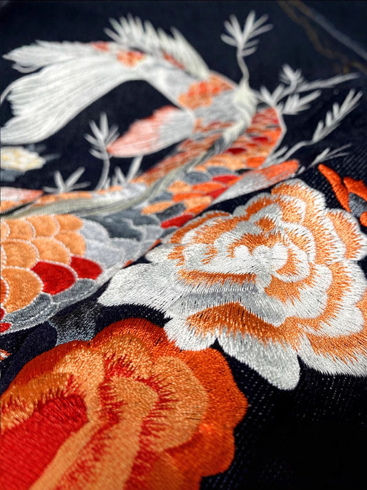 Embroidery Denim Jacket Retro Loose Fit