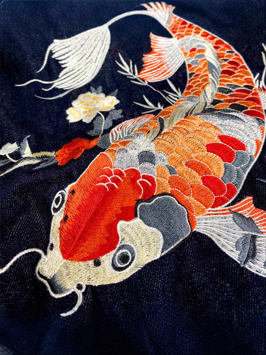 Embroidery Denim Jacket Retro Loose Fit