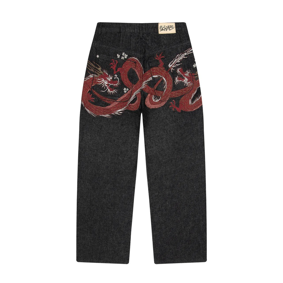 Embroidery Dragon Denim Pants