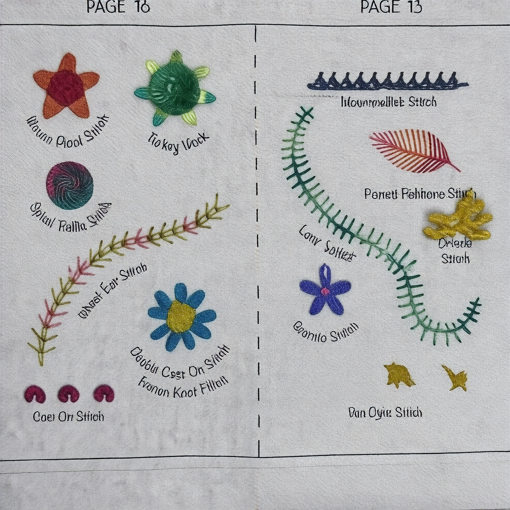 Embroidery stitch book