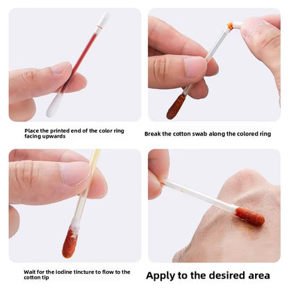 Emergency Disinfection Iodine Cotton Swabs
