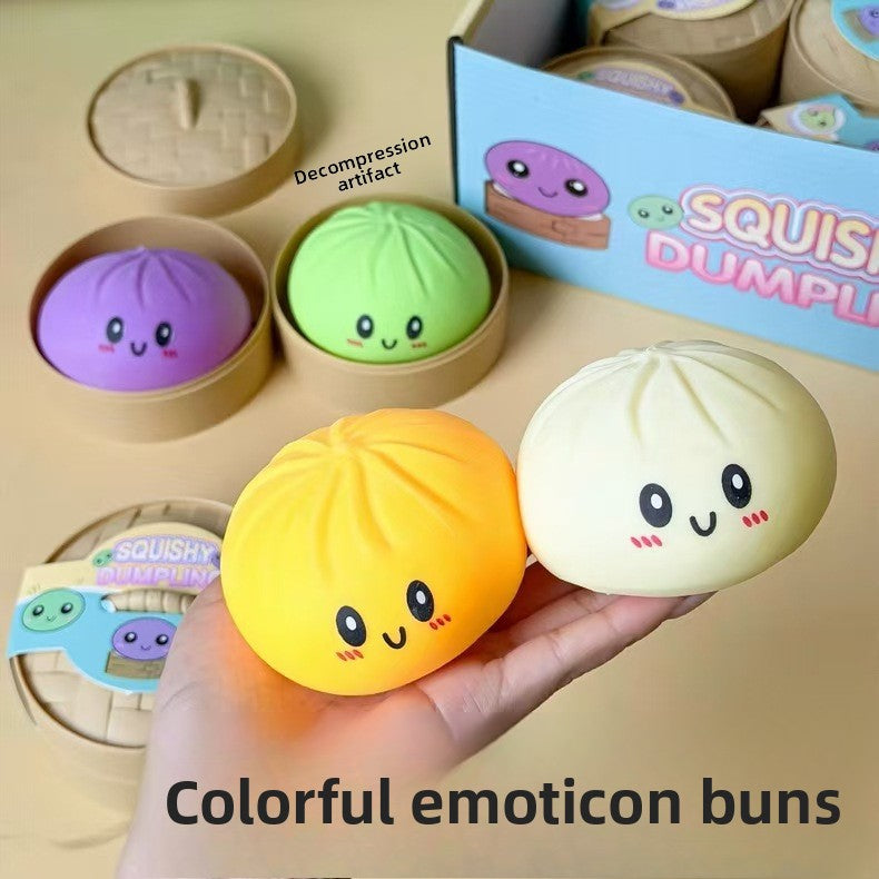 Emoji Bun Squeeze Toy Stress Relief Colorful Plaything