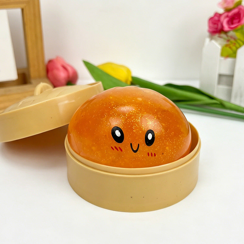 Emoji Bun Squeeze Toy Stress Relief Colorful Plaything