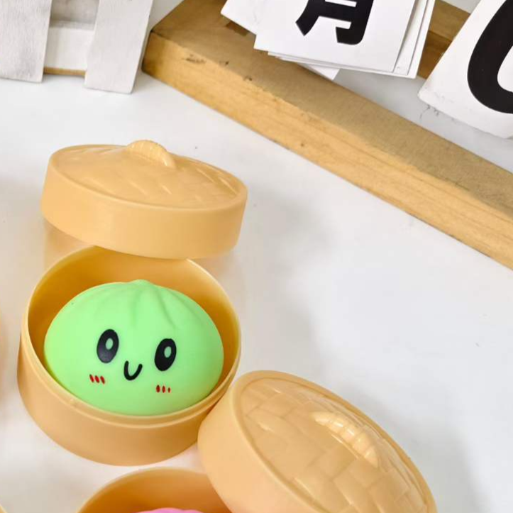 Emoji Bun Squeeze Toy Stress Relief Colorful Plaything