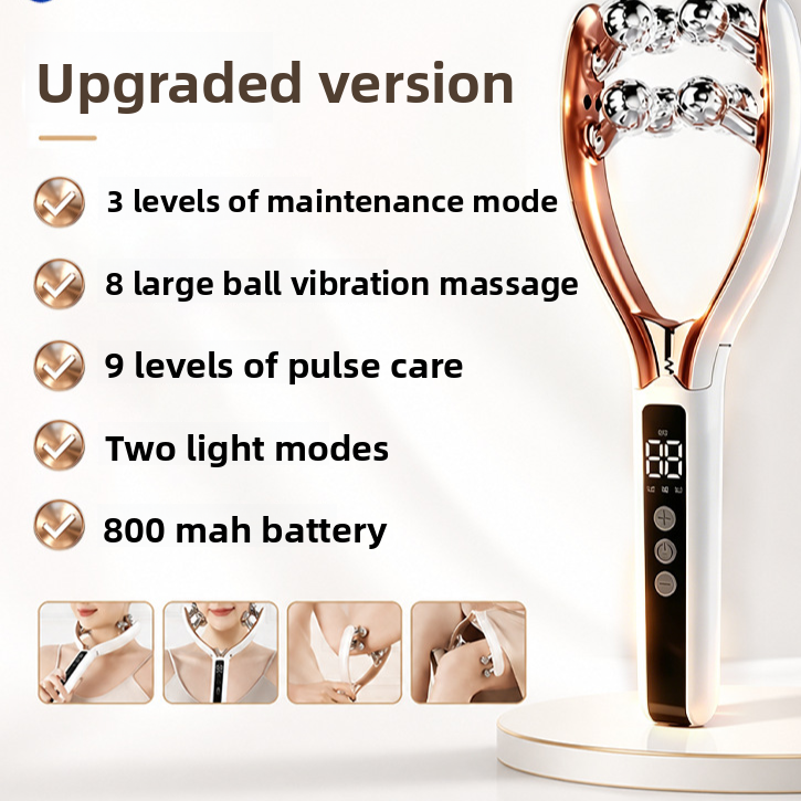 EMS Microcurrent Facial Roller Massager with Red Blue Light Therapy
