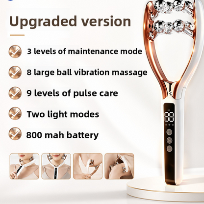 EMS Microcurrent Facial Roller Massager with Red Blue Light Therapy