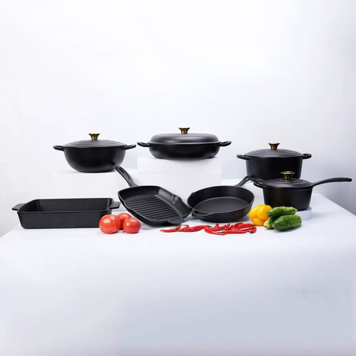Enamel Cast Iron Cookware Set