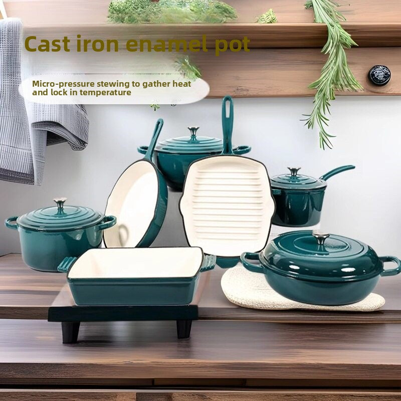 Enamel Cast Iron Cookware Set