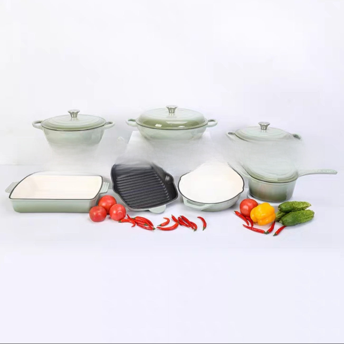 Enamel Cast Iron Cookware Set