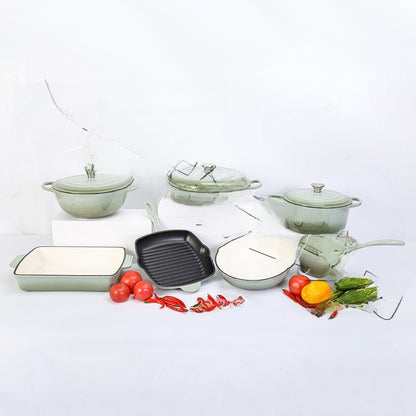 Enamel-coated porcelain pot