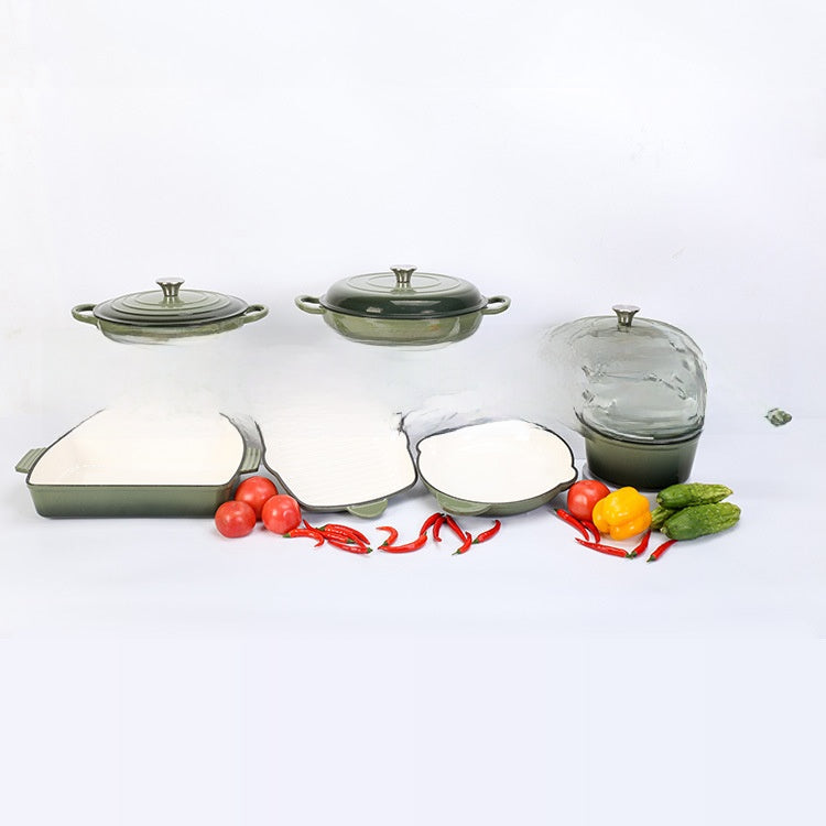 Enamel-coated porcelain pot