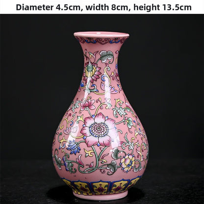 Enamel-colored ceramic flower vase