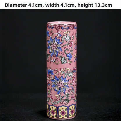 Enamel-colored ceramic flower vase