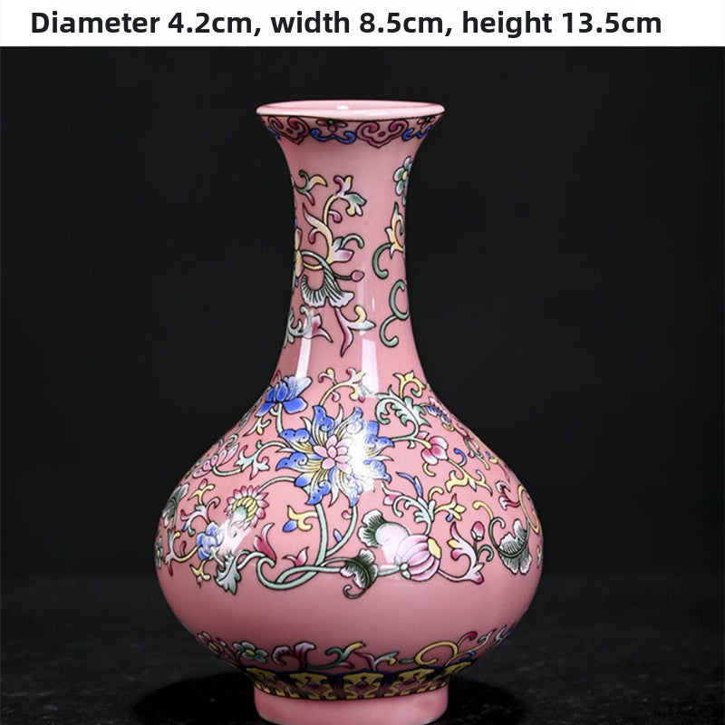 Enamel-colored ceramic flower vase