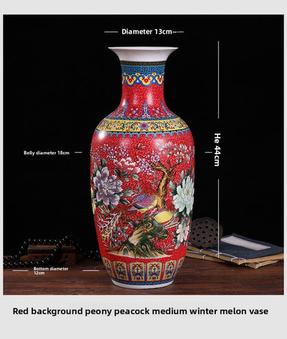 Enamel-colored flower vase ceramic ware