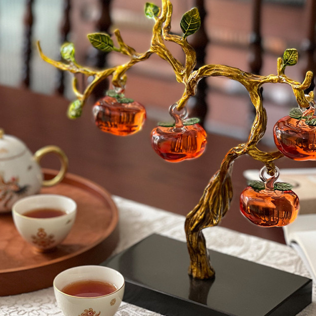 Enamel Glazed Persimmon Tree Art Decor