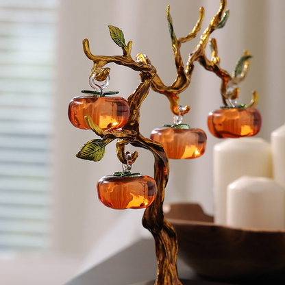 Enamel Glazed Persimmon Tree Art Decor