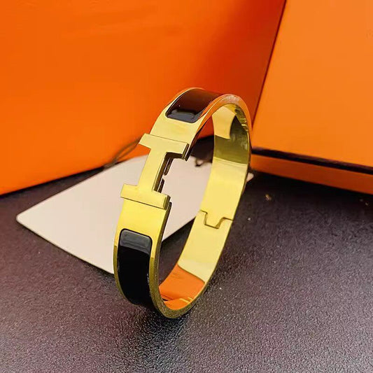 Enamel Letter Bracelet Stainless Steel Clasp Couple jewelry