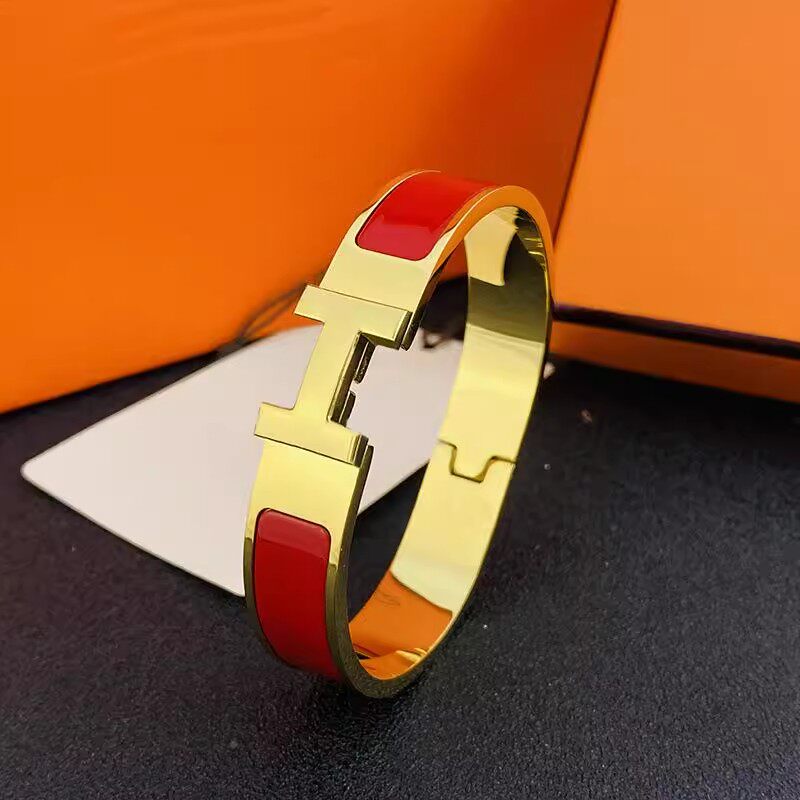 Enamel Letter Bracelet Stainless Steel Clasp Couple jewelry